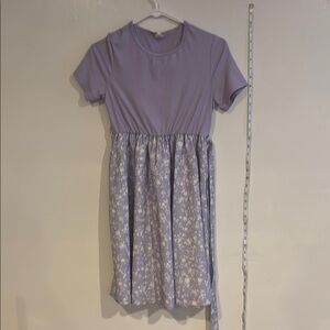 SHEIN Purple Casual Sundress with Crew Neck and Flared Skirt